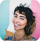 A girl with an ice-cream cone